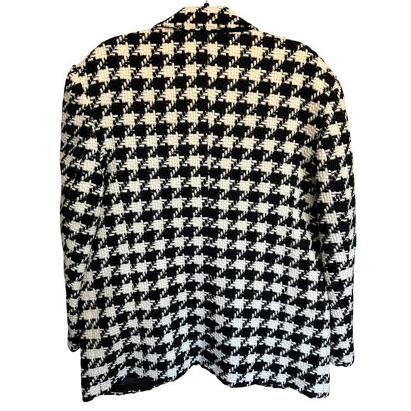 Anine Bing Quinn Tweed Blazer Houndstooth Black White Size XL NWT - Picture 7 of 12